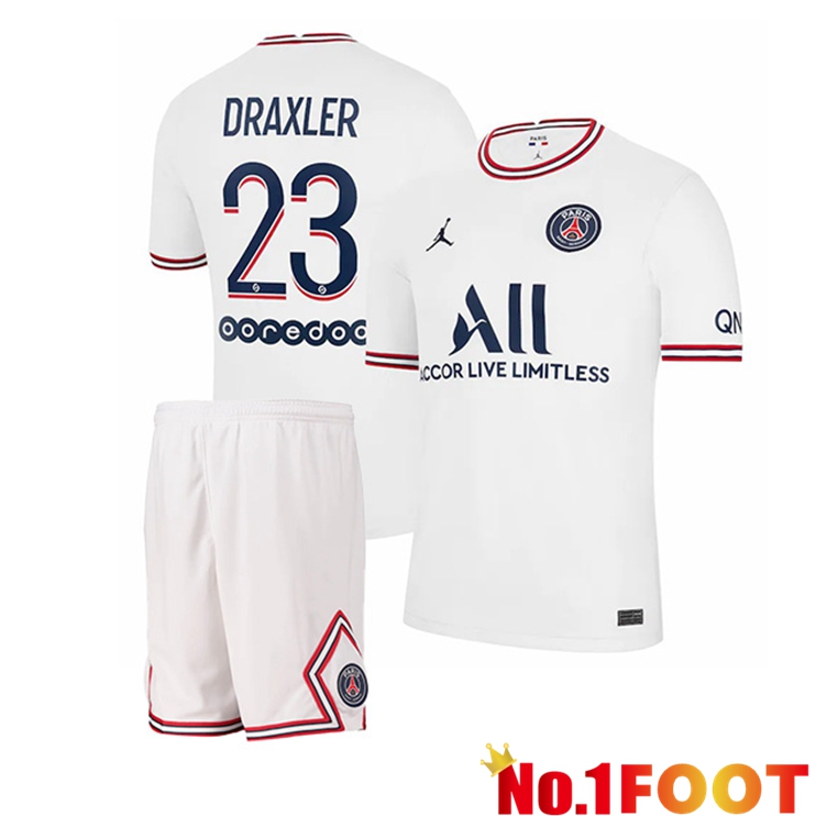 Jordan PSG (Draxler 23) Kids Fourth Jerseys White 2021-2022