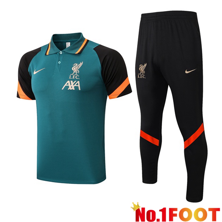 FC Liverpool + Pants Green Black Polo Shirt 2021/2022 - Click Image to Close