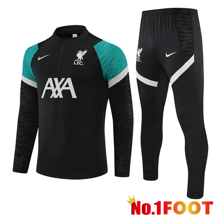 FC Liverpool Black Green Training Tracksuit Suit 2022/2023