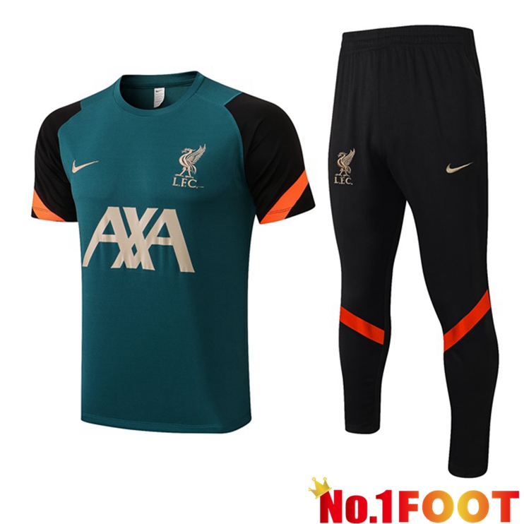 FC Liverpool Training T Shirt + Pants Green 2022/2023