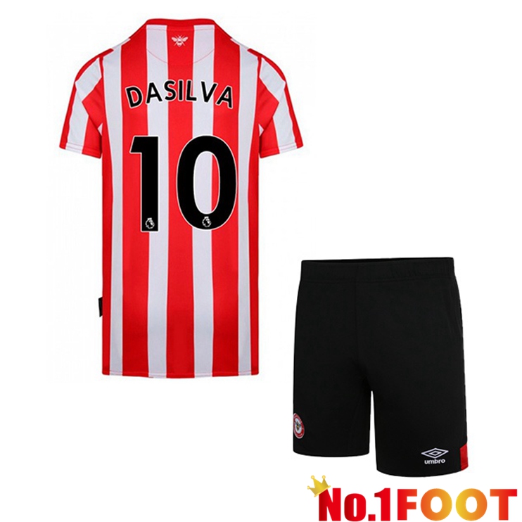 Brentford FC (DASILVA 10) Kids Home Red White Jersey 2022/2023