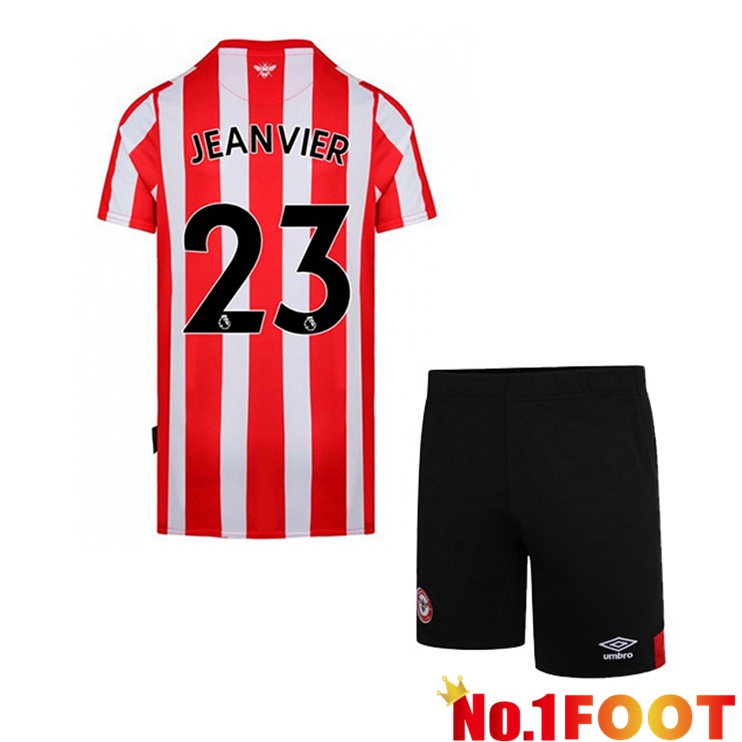 Brentford FC (JEANVIER 23) Kids Home Red White Jersey 2022/2023