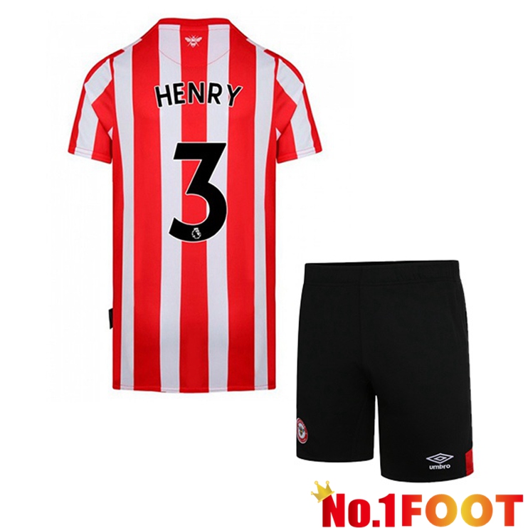 Brentford FC (HENRY 3) Kids Home Red White Jersey 2022/2023