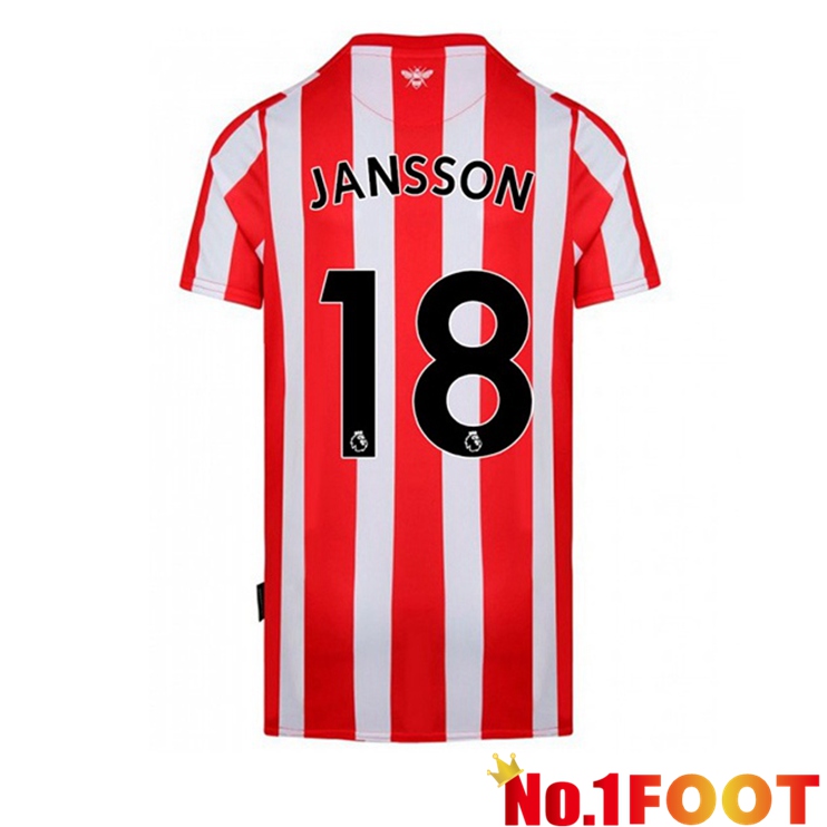 Brentford FC (JANSSON 18) Home Red White Jersey 2022/2023