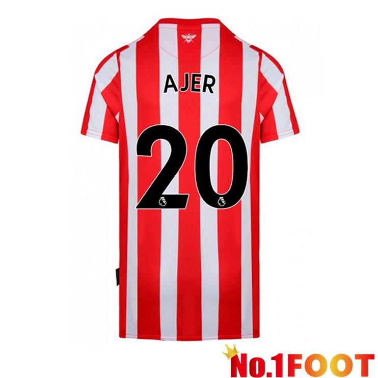 Brentford FC (AJER 20) Home Red White Jersey 2022/2023