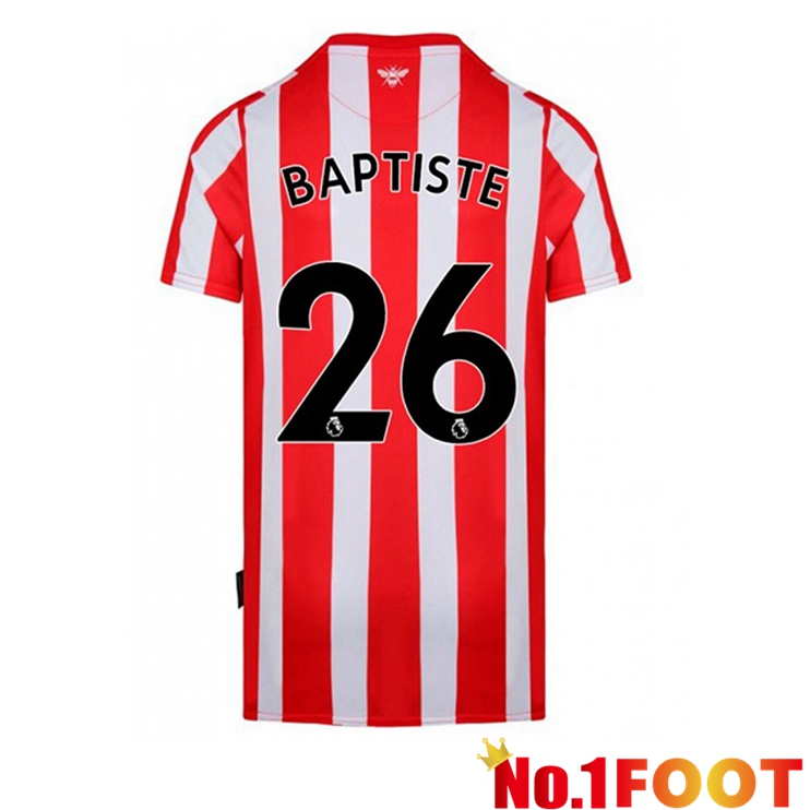 Brentford FC (BAPTISTE 26) Home Red White Jersey 2022/2023