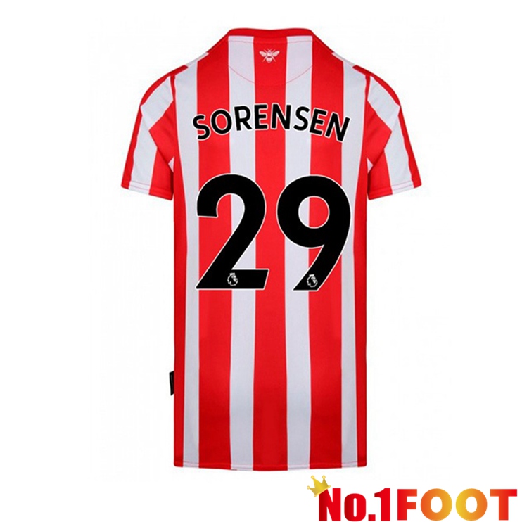 Brentford FC (SORENSEN 29) Home Red White Jersey 2022/2023