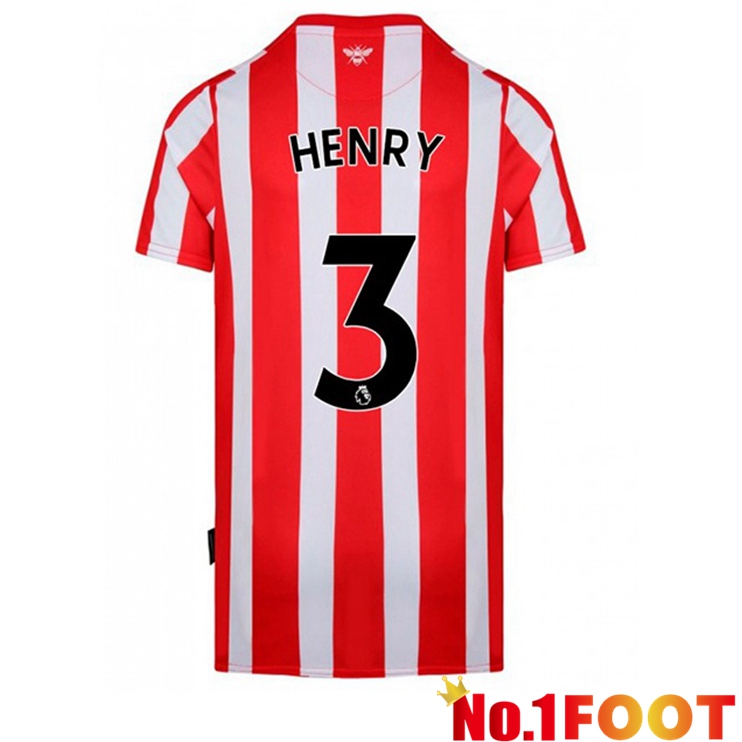 Brentford FC (HENRY 3) Home Red White Jersey 2022/2023