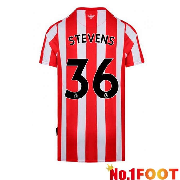 Brentford FC (STEVENS 36) Home Red White Jersey 2022/2023