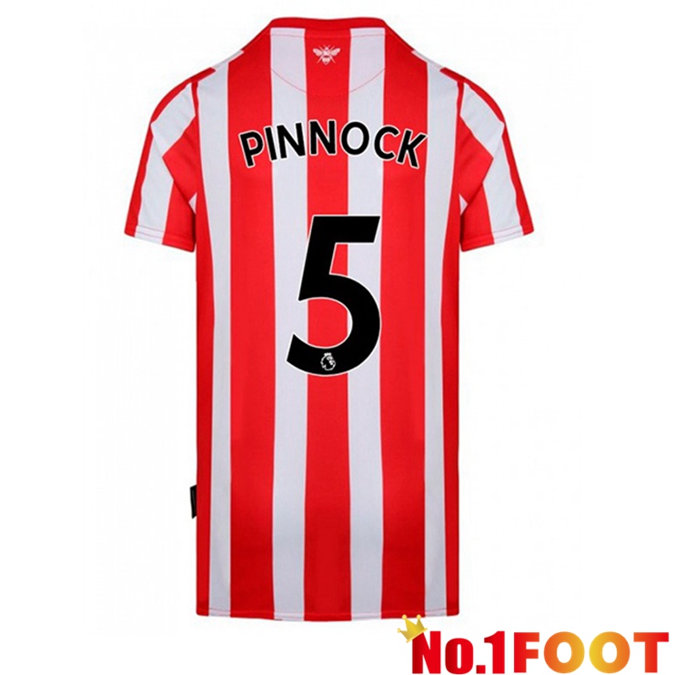 Brentford FC (PINNOCK 5) Home Red White Jersey 2022/2023