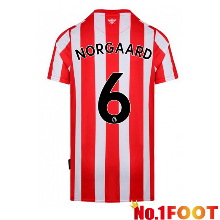 Brentford FC (NORGAARD 6) Home Red White Jersey 2022/2023