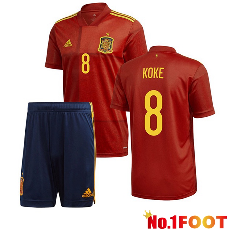 Spain (KOKE 8) Kids Home Jersey 2020/2021