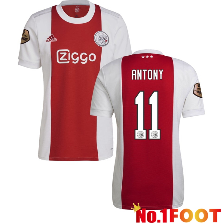 AFC Ajax（ANTONY 11）Home Jersey Red/White 2021/2022