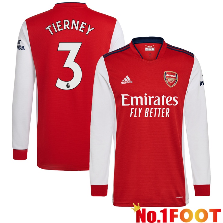 FC Arsenal (KIERAN TIERNEY 3) Long sleeve Home Jersey 2021/2022