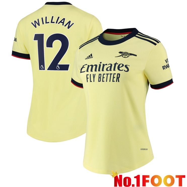 FC Arsenal (WILLIAN 12) Womens Away Jersey Yellow 2021/2022