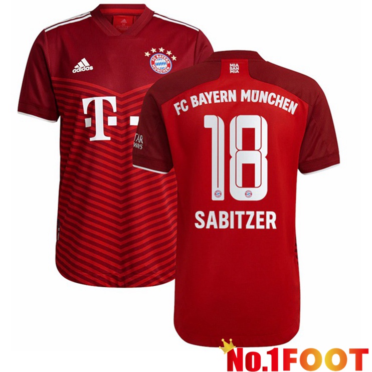 Bayern Munich (Sabitzer 18) Home Jersey Red 2021/22