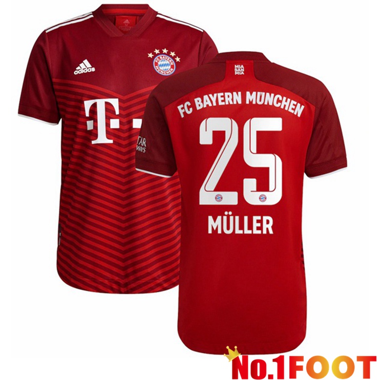 Bayern Munich (Müller 25) Home Jersey Red 2021/22