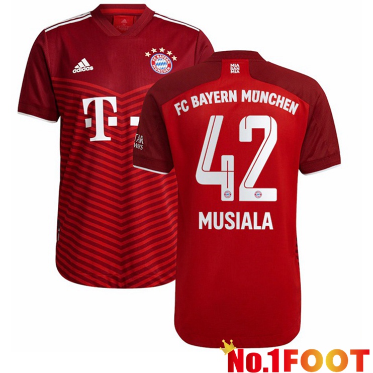 Bayern Munich (Musiala 42) Home Jersey Red 2021/22