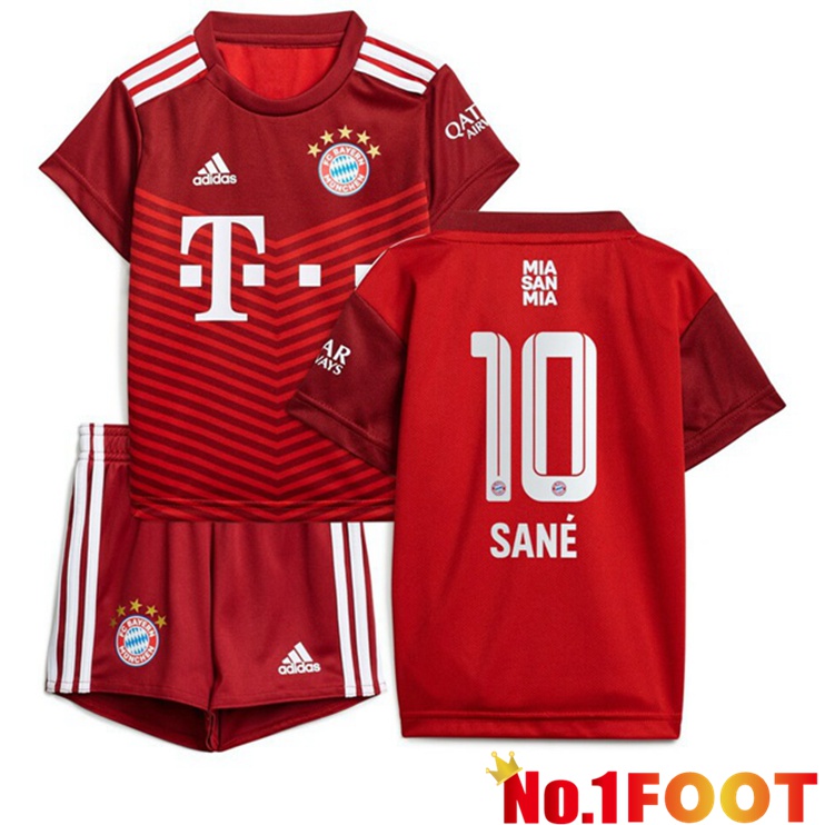 Bayern Munich (Sané 10) Kids Home Jersey Red 2021/22