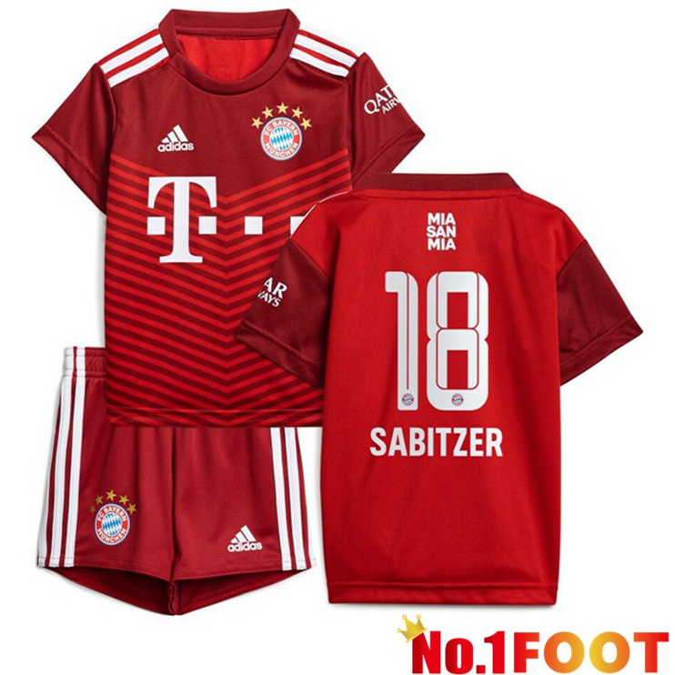 Bayern Munich (Sabitzer 18) Kids Home Jersey Red 2021/22