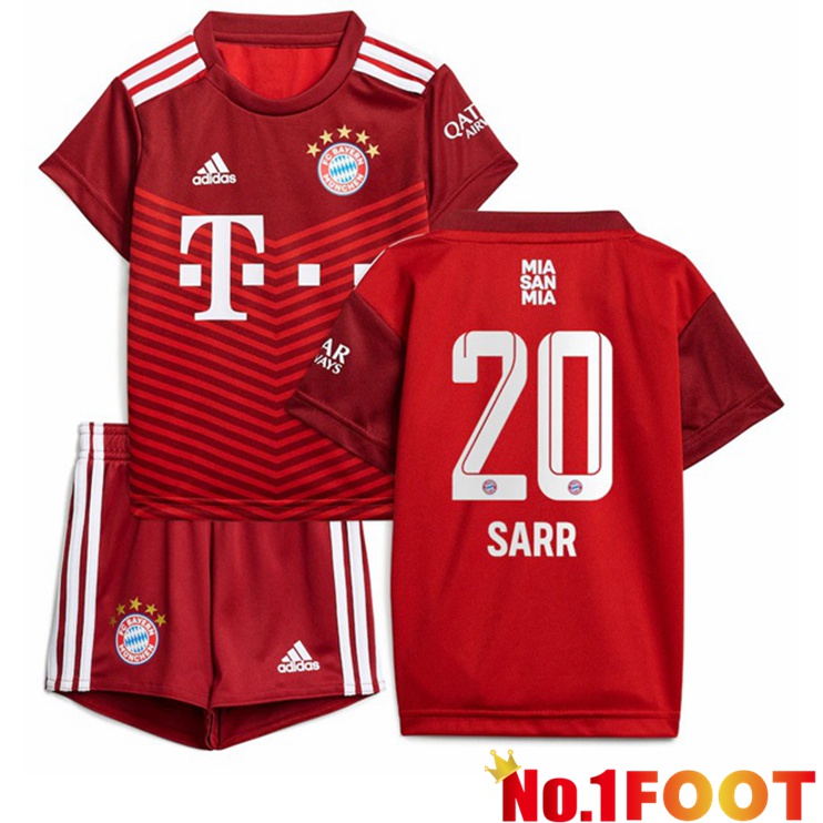 Bayern Munich (Sarr 20) Kids Home Jersey Red 2021/22