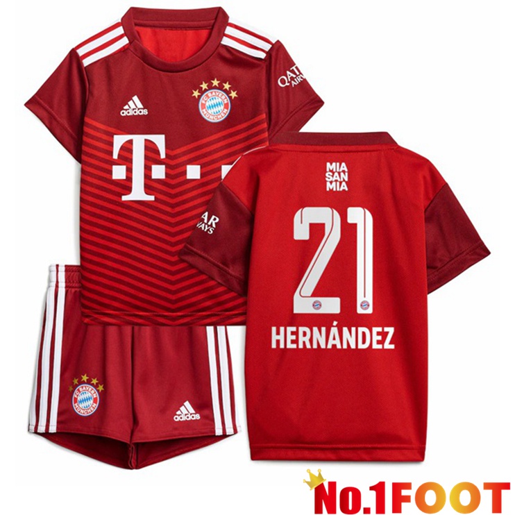 Bayern Munich (Hernández 21) Kids Home Jersey Red 2021/22