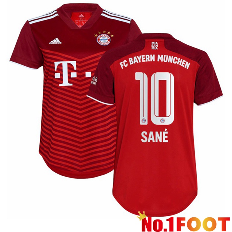 Bayern Munich (Sané 10) Womens Home Jersey Red 2021/22