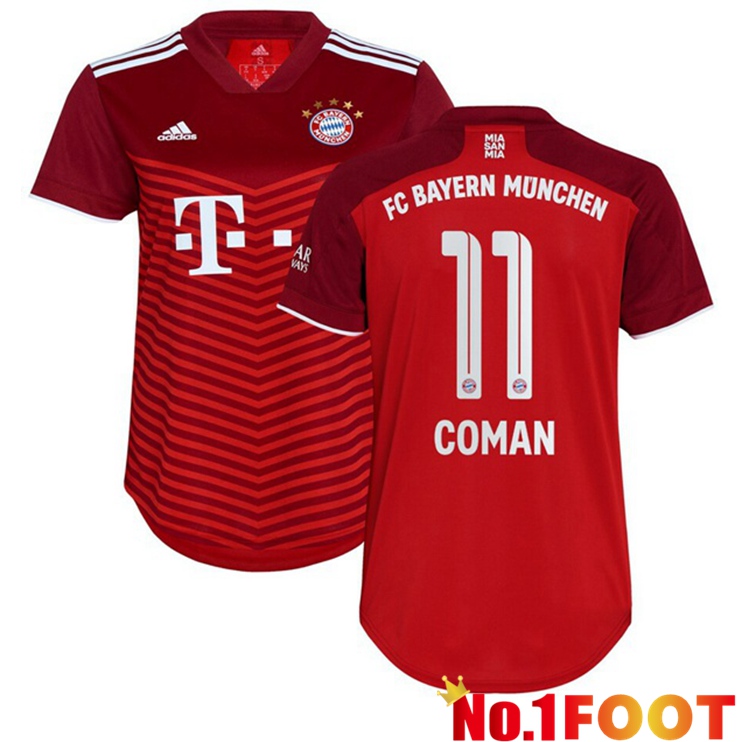 Bayern Munich (Coman 11) Womens Home Jersey Red 2021/22