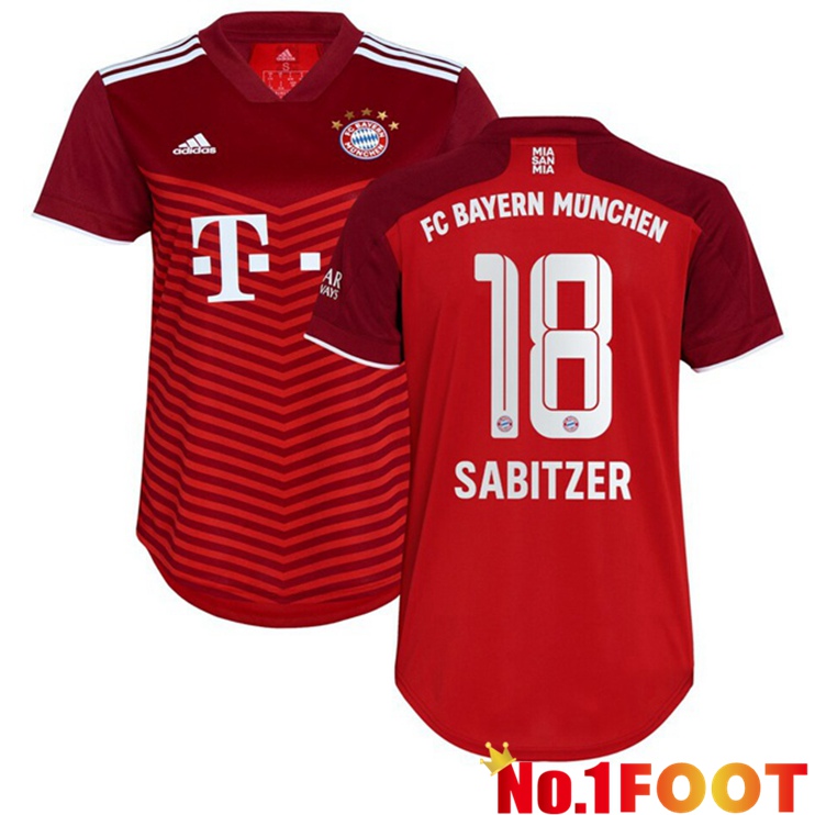 Bayern Munich (Sabitzer 18) Womens Home Jersey Red 2021/22