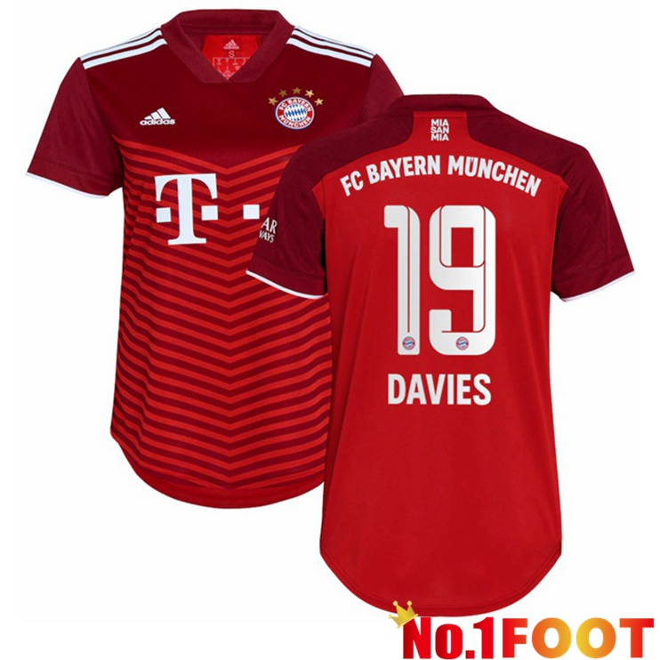 Bayern Munich (Davies 19) Womens Home Jersey Red 2021/22