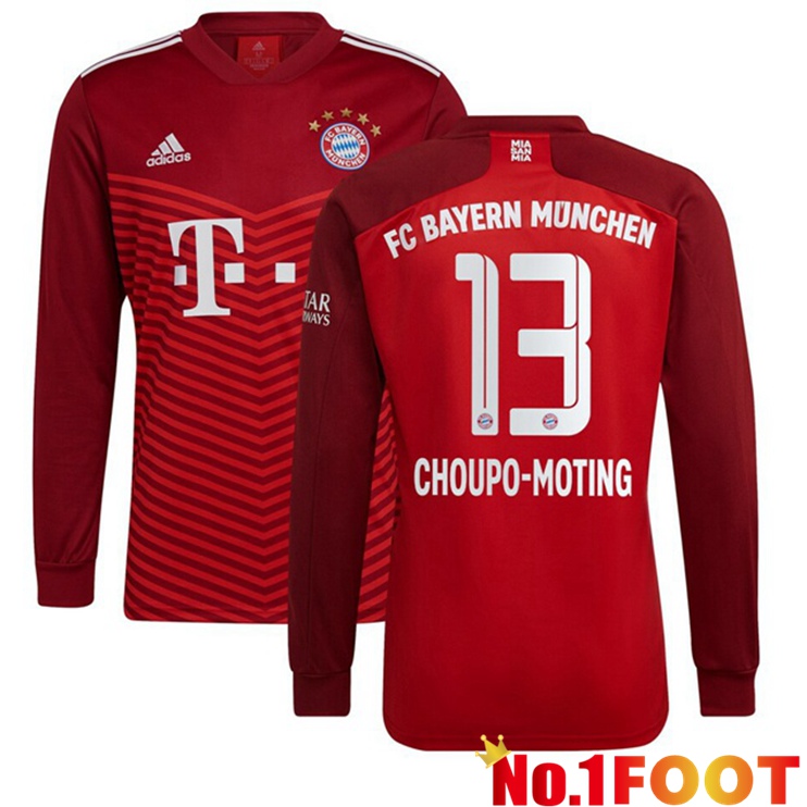 Bayern Munich (Choupo-Moting 13) Long sleeve Home Jersey Red 2021/22