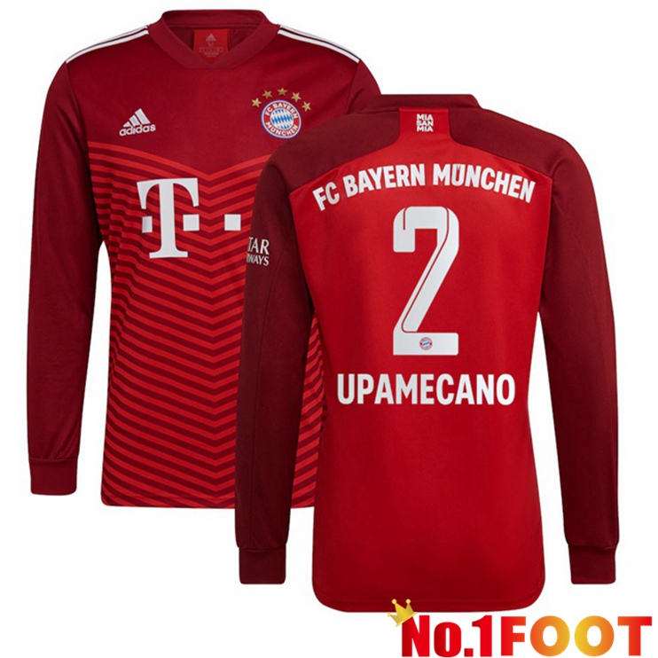 Bayern Munich (Upamecano 2) Long sleeve Home Jersey Red 2021/22