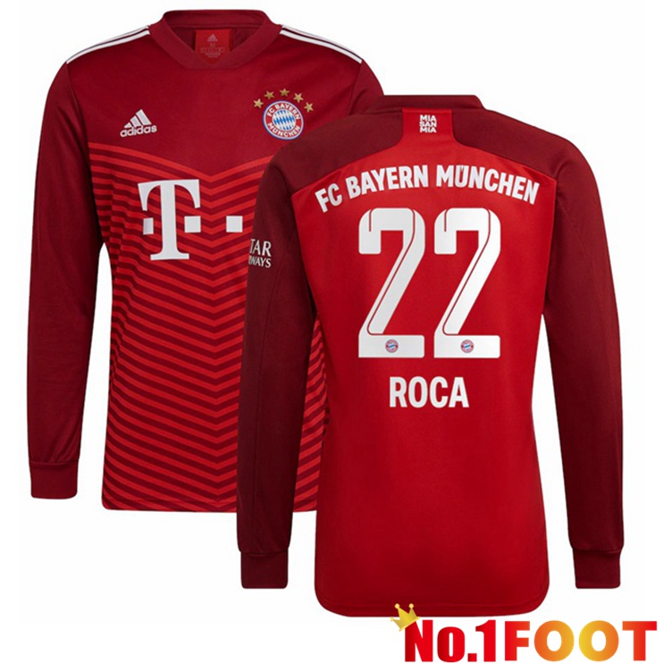 Bayern Munich (Roca 22) Long sleeve Home Jersey Red 2021/22