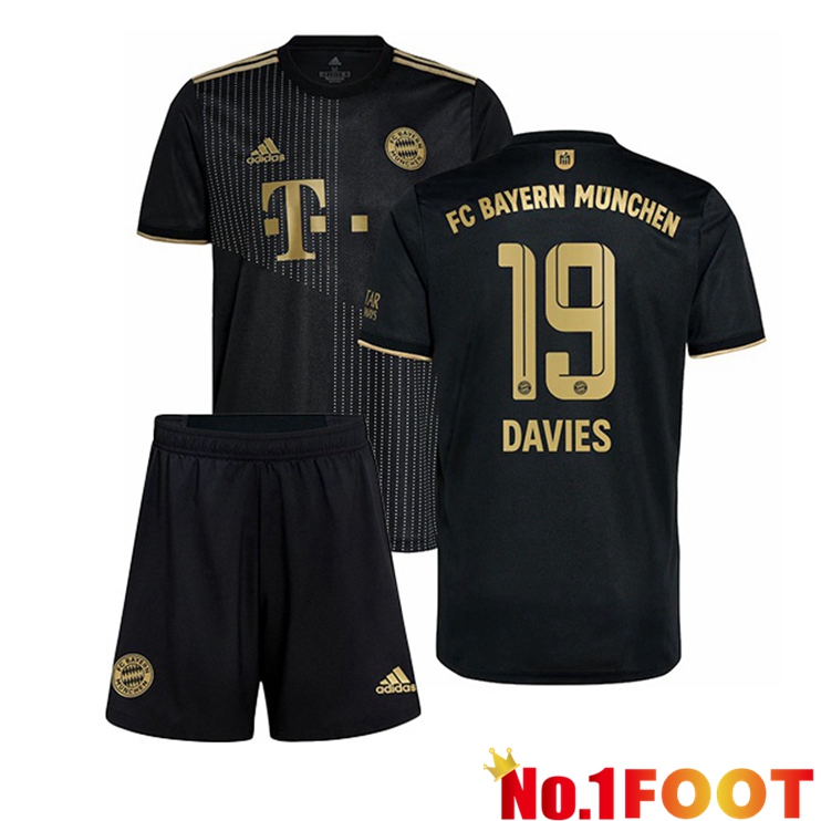 Bayern Munich (Davies 19) Kids Away Jersey Black 2021/22