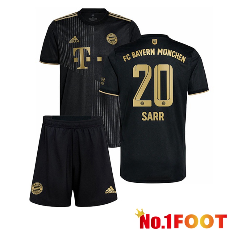 Bayern Munich (Sarr 20) Kids Away Jersey Black 2021/22