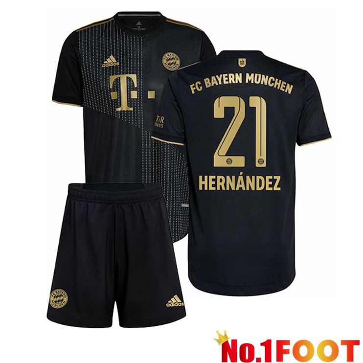 Bayern Munich (Hernández 21) Kids Away Jersey Black 2021/22