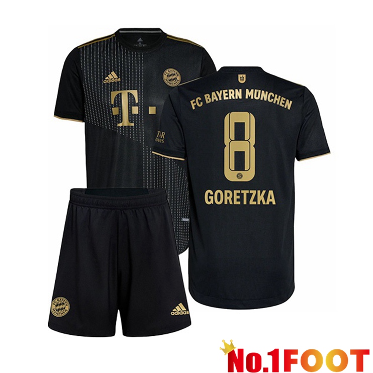 Bayern Munich (Goretzka 8) Kids Away Jersey Black 2021/22