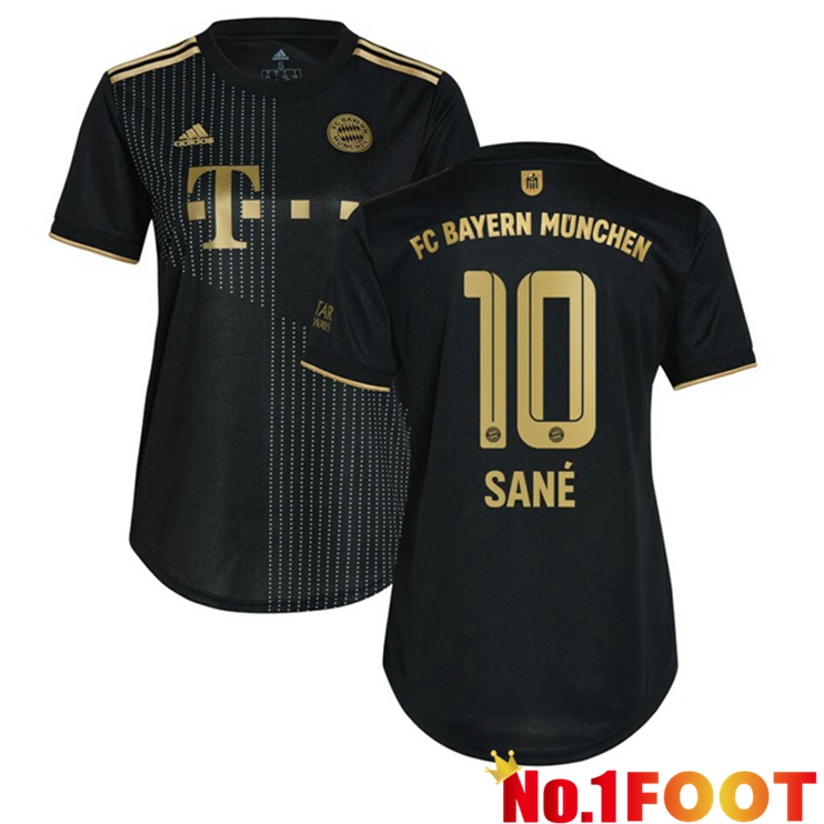 Bayern Munich (Sané 10) Womens Away Jersey Black 2021/22