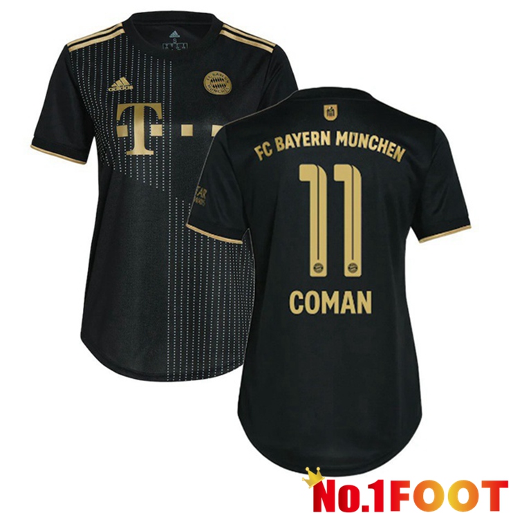 Bayern Munich (Coman 11) Womens Away Jersey Black 2021/22