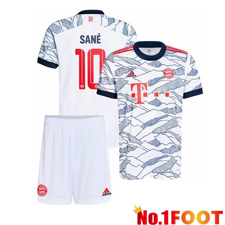 Bayern Munich (Sané 10) Kids Third Jersey White 2021/22