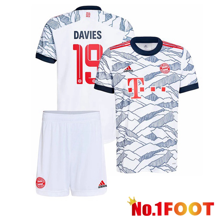 Bayern Munich (Davies 19) Kids Third Jersey White 2021/22