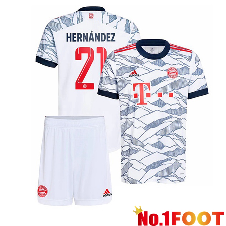 Bayern Munich (Hernández 21) Kids Third Jersey White 2021/22