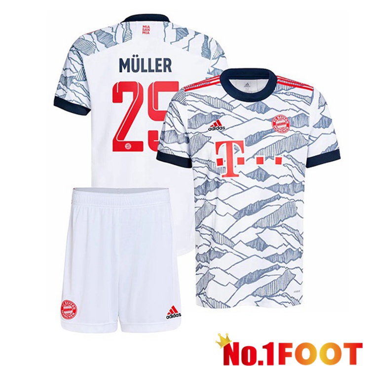 Bayern Munich (Müller 25) Kids Third Jersey White 2021/22