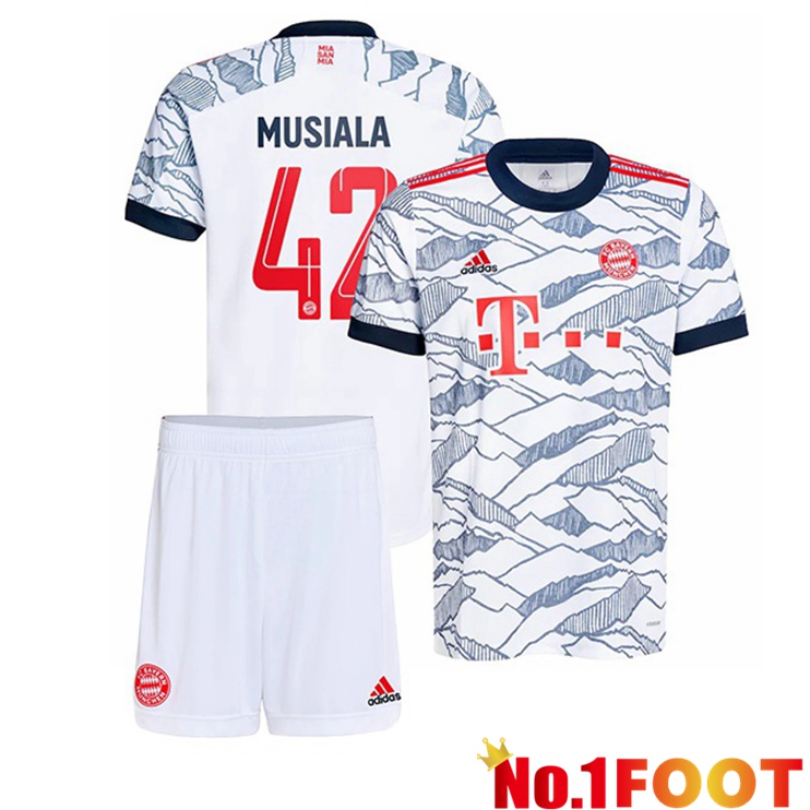 Bayern Munich (Musiala 42) Kids Third Jersey White 2021/22