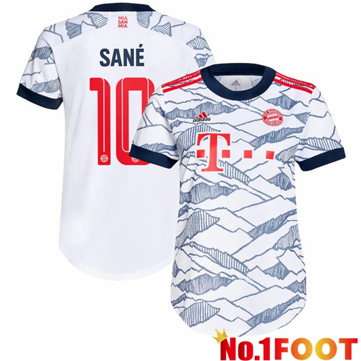 Bayern Munich (Sané 10) Womens Third Jersey White 2021/22