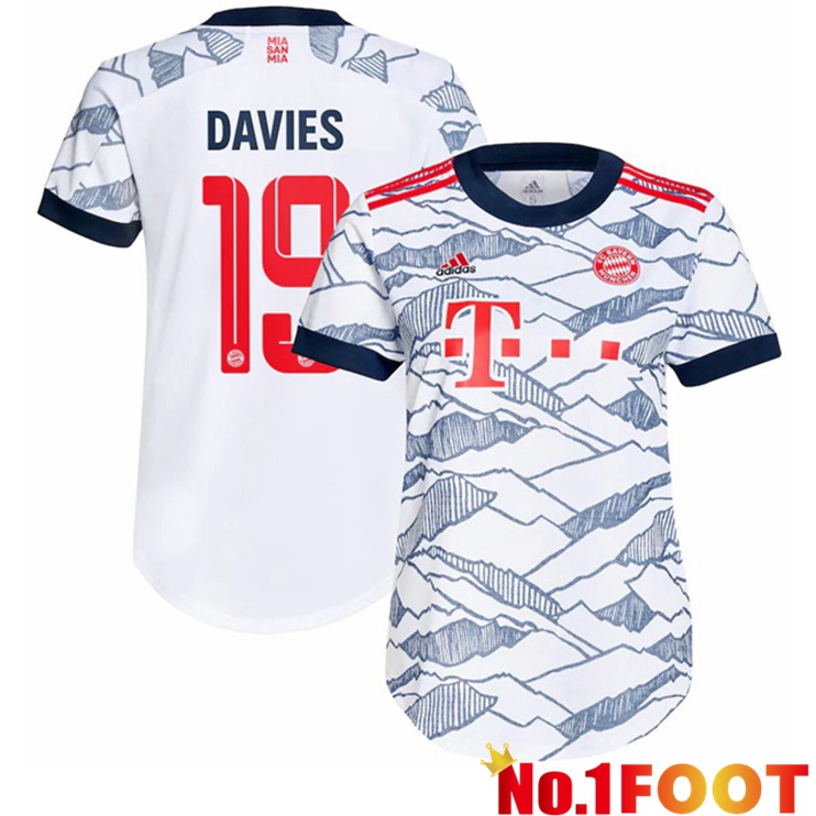 Bayern Munich (Davies 19) Womens Third Jersey White 2021/22