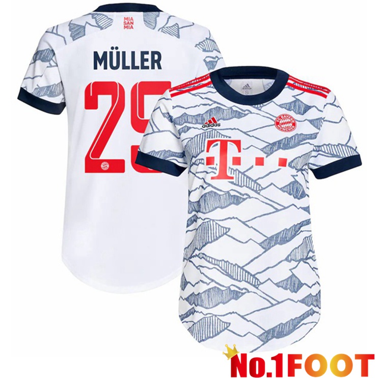 Bayern Munich (Müller 25) Womens Third Jersey White 2021/22