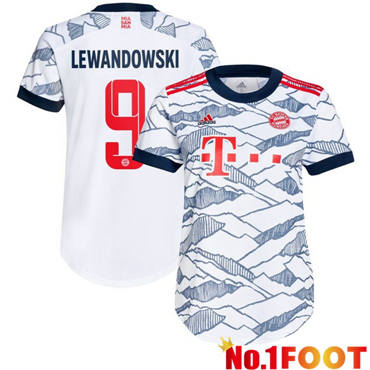 Bayern Munich (Lewandowski 9) Womens Third Jersey White 2021/22