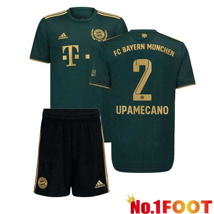 Bayern Munich (Upamecano 2) Kids Fourth Jersey Green 2021/22