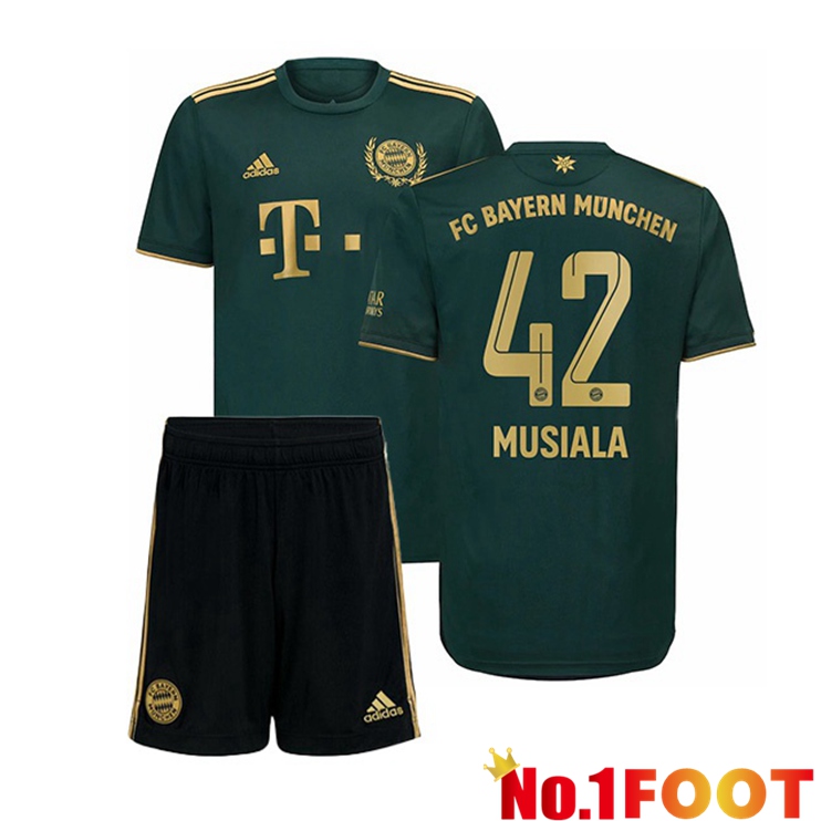 Bayern Munich (Musiala 42) Kids Fourth Jersey Green 2021/22